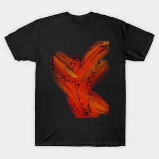 Abstract Dry brush phoenix T-Shirt